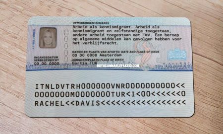 Netherlands Fake Residence Permit Template