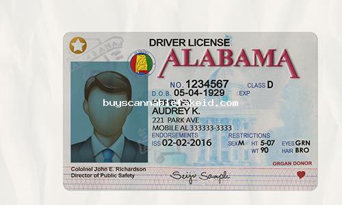 Alabama Drivers License Fake Scannable