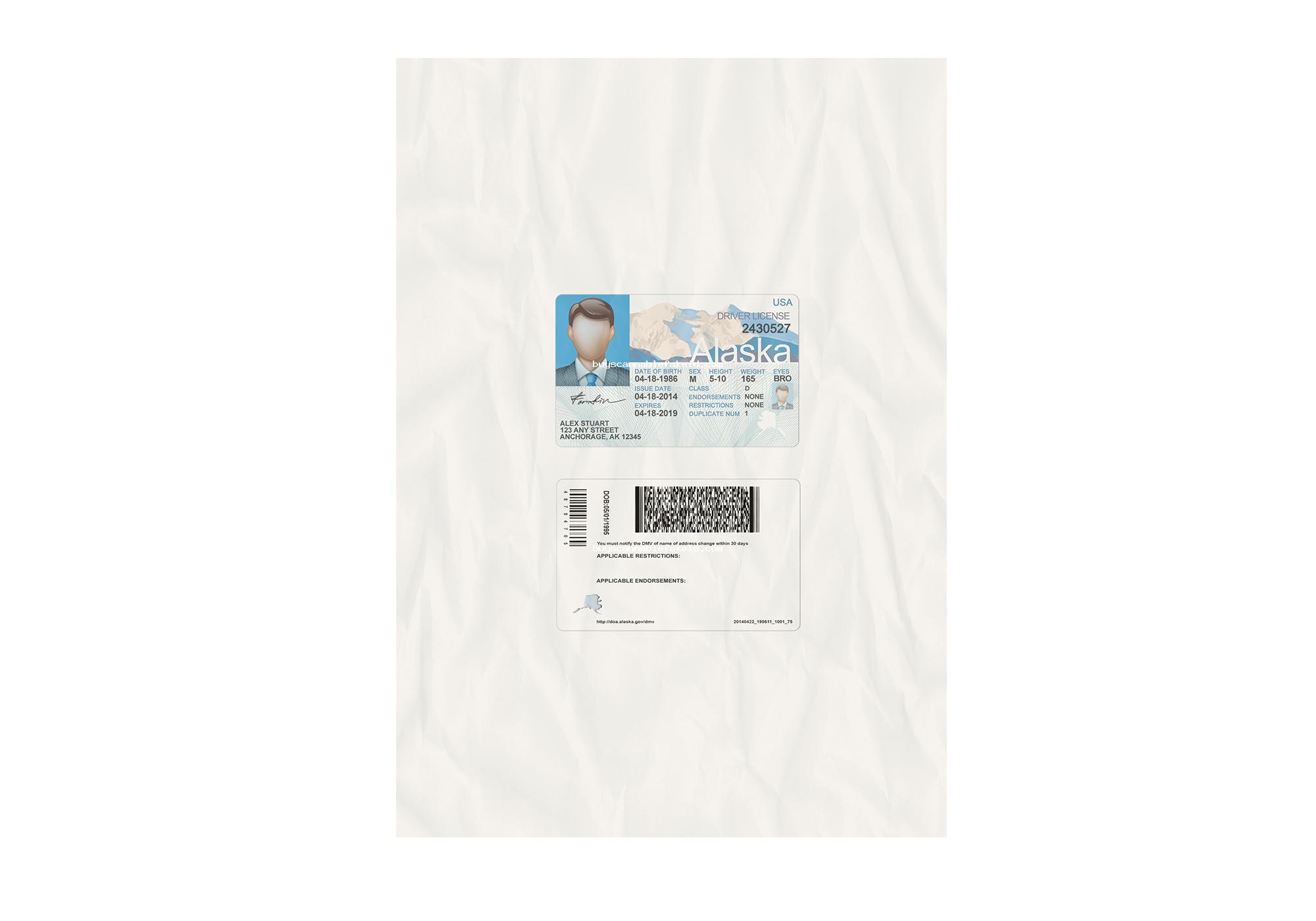 Alaska Drivers License Fake Scannable