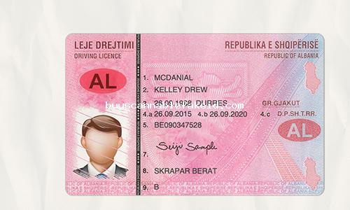 Albania Drivers License Fake Scannable