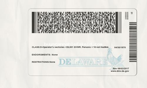 Delaware Drivers License Fake Scannable
