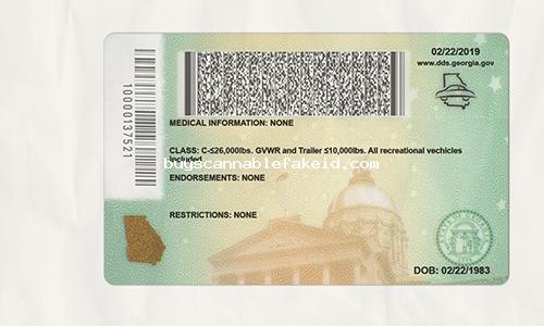 Georgia Drivers License New Fake Scannable