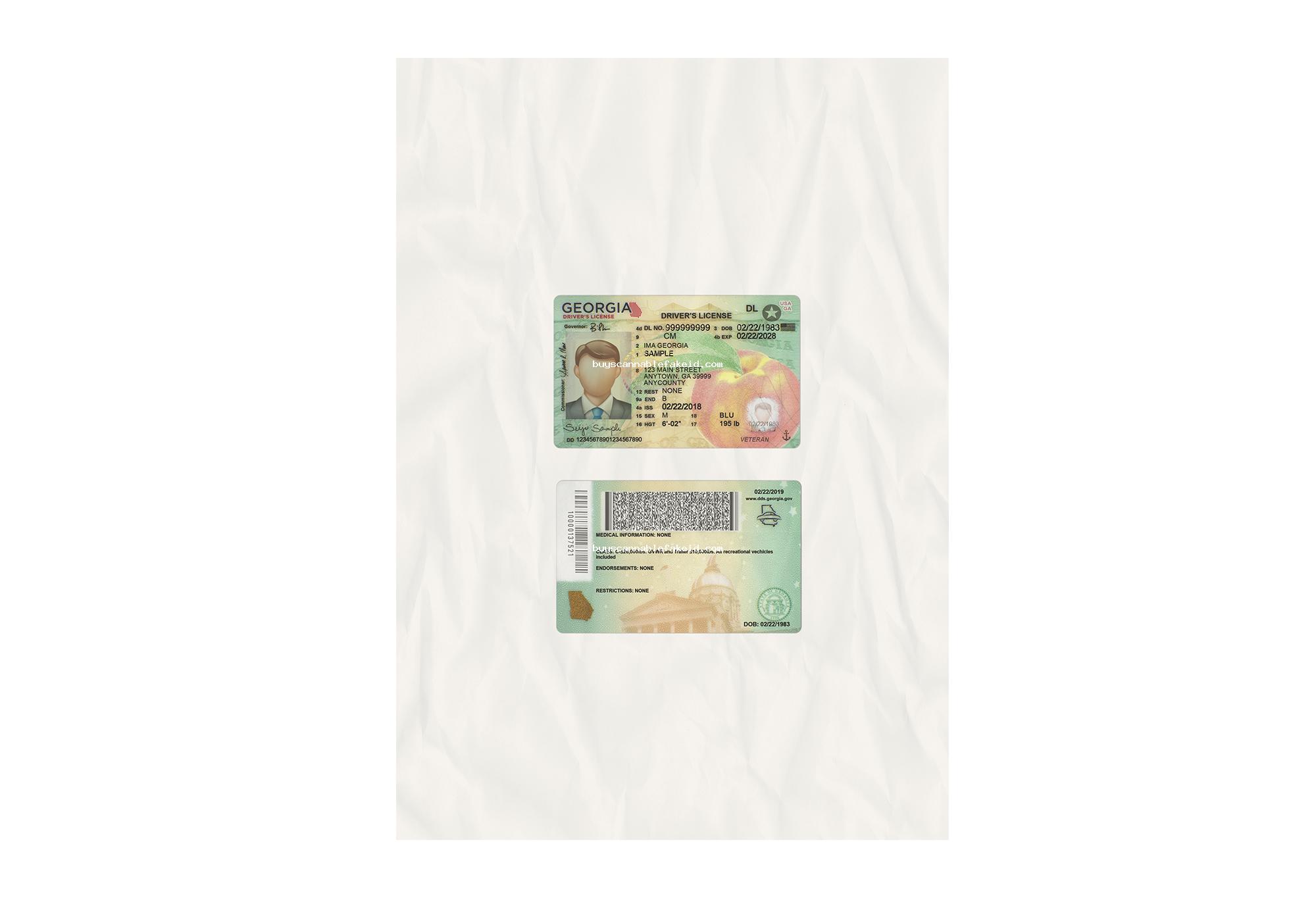 Georgia Drivers License New Fake Scannable