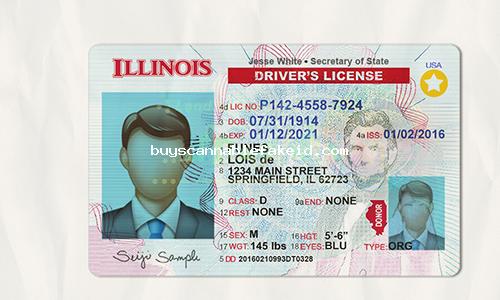 Illinois Drivers License New Fake Scannable