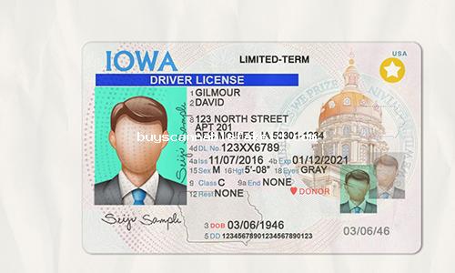 Iowa Drivers License Fake Scannable