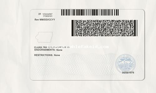 Iowa Drivers License Fake Scannable
