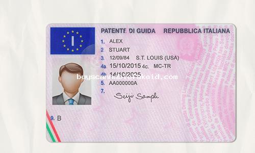 Italy Drivers License Fake Scannable