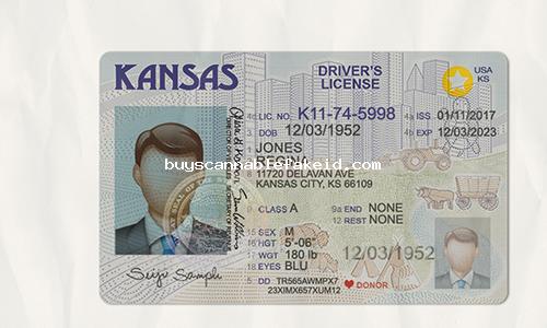 Kansas Drivers License Fake Scannable