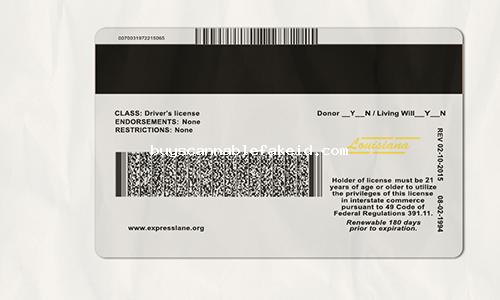 Louisiana Drivers License Fake Scannable