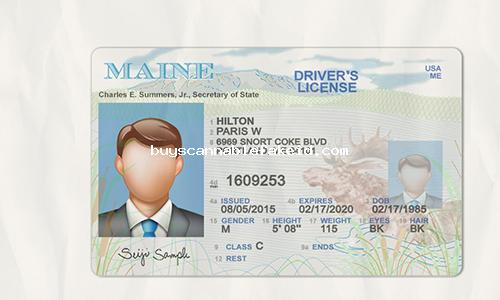 Maine Drivers License Fake Scannable