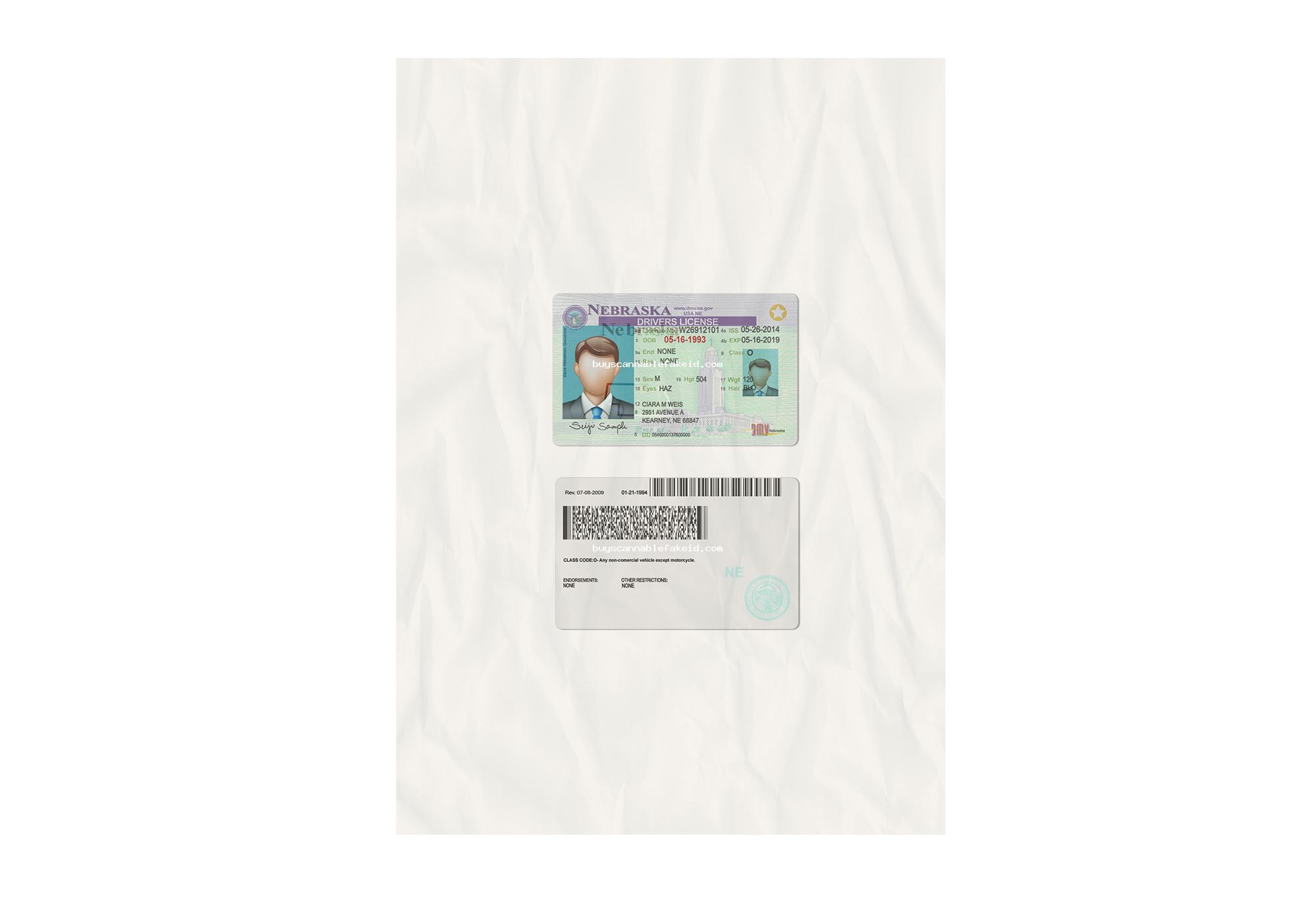 Nebraska Drivers License Fake Scannable