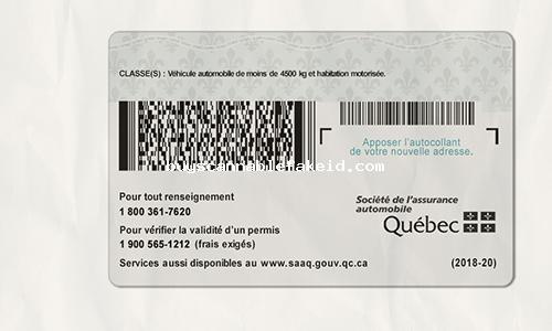 Quebec Drivers License Fake Scannable