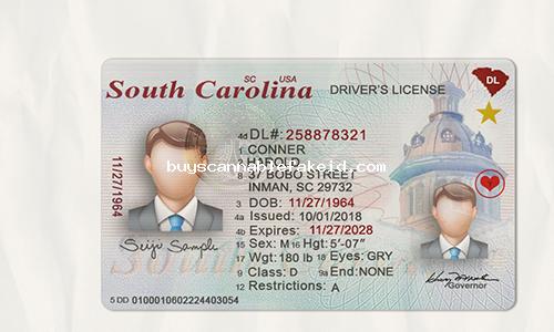 South Carolina Drivers License Fake Scannable
