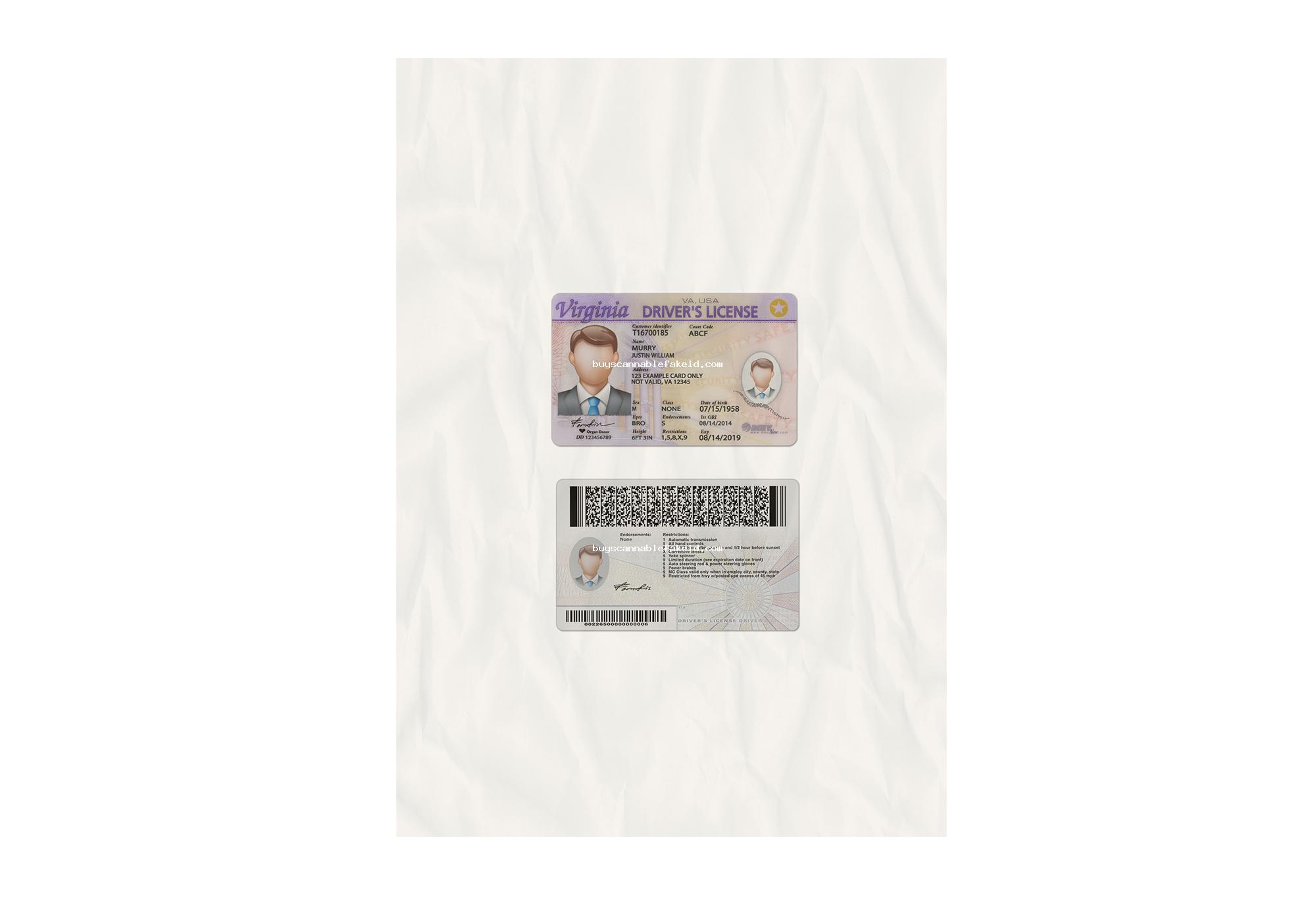 Virginia Drivers License Fake Scannable