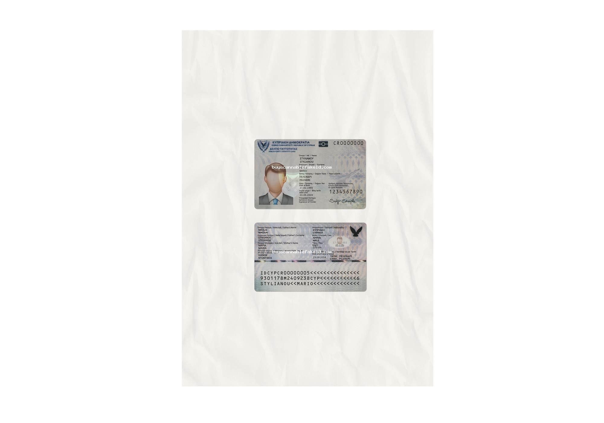 Cyprus Id Card Fake Scannable