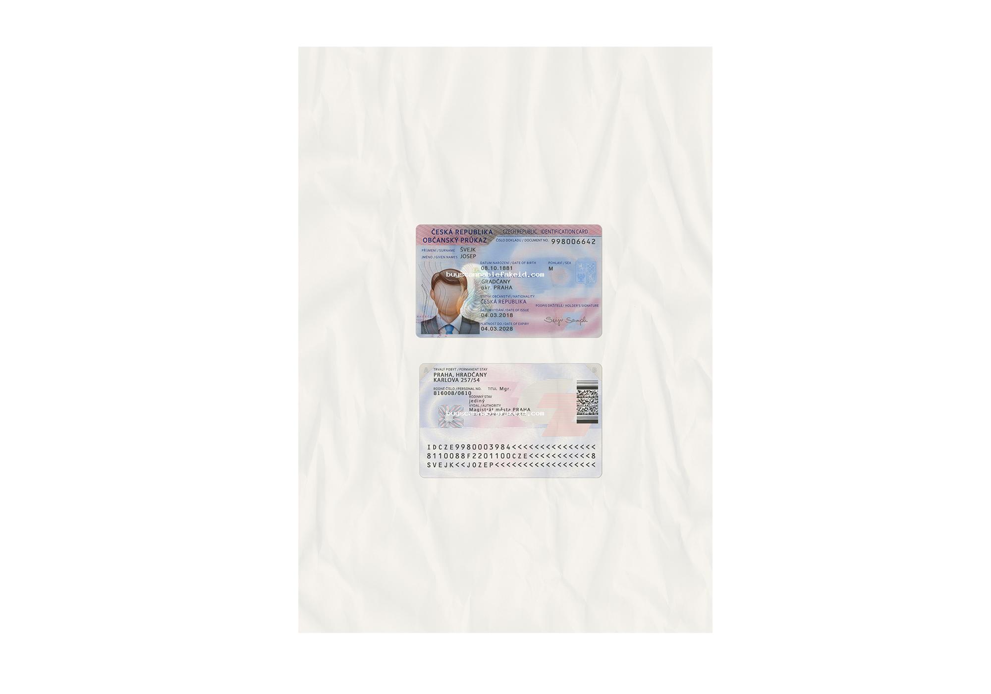 Czech Republic Id Card Fake Scannable