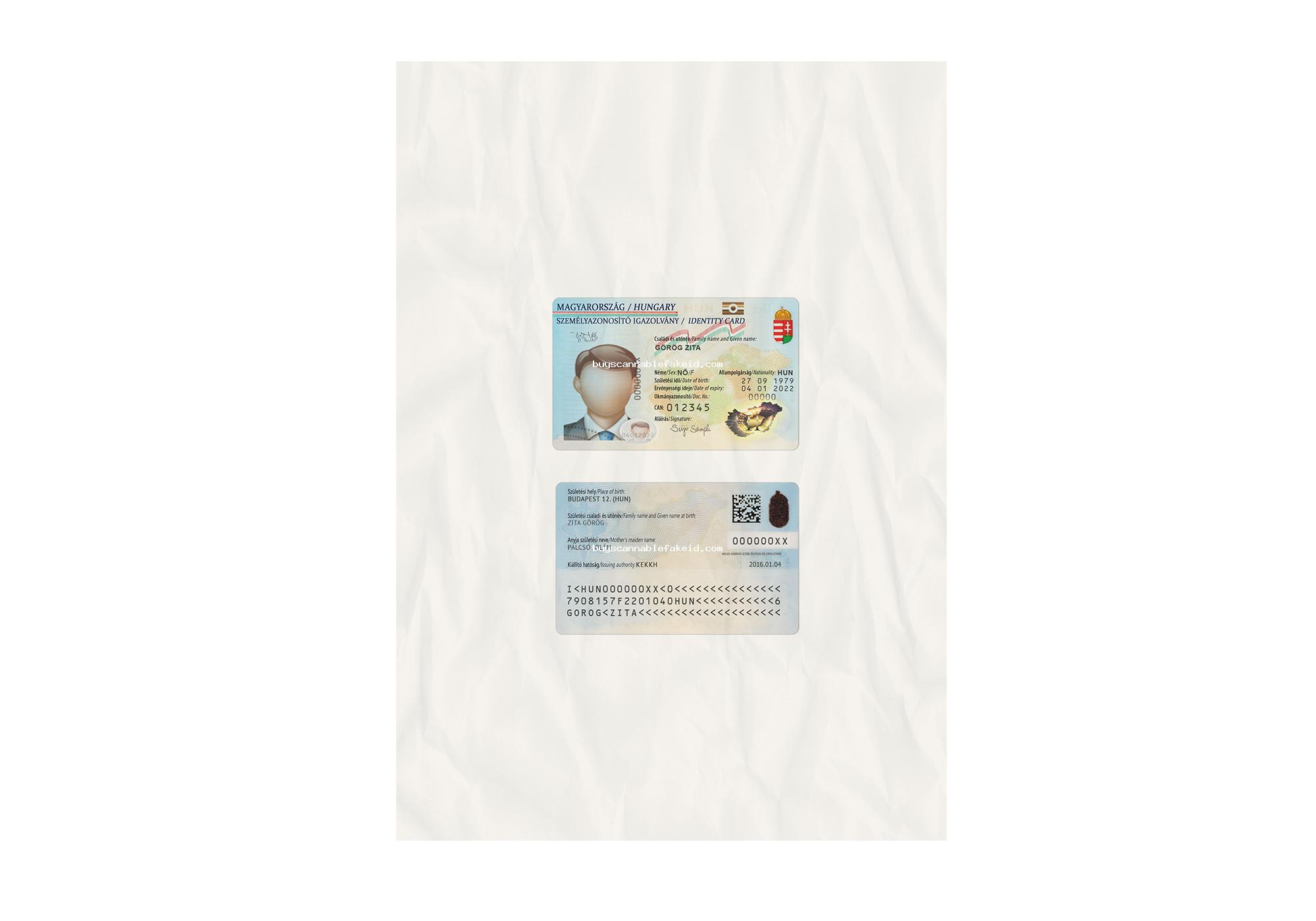 Hungary Id Card Fake Scannable