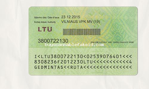 Lithuania Id Card Fake Scannable