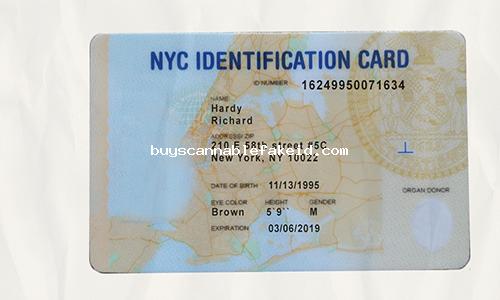Nyc Identification Card Fake Scannable