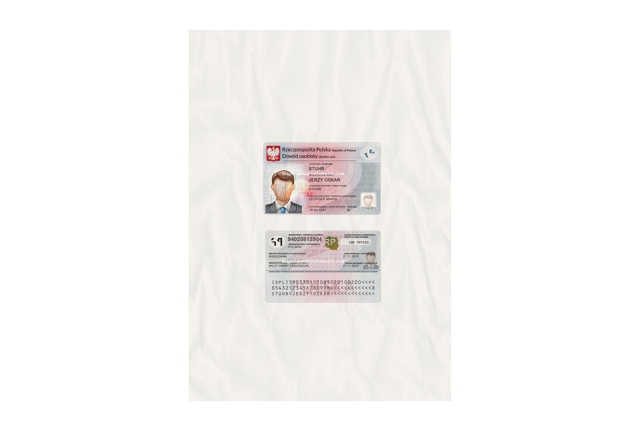 Poland Id Card Fake Scannable