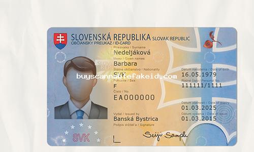 Slovakia Id Card Fake Scannable