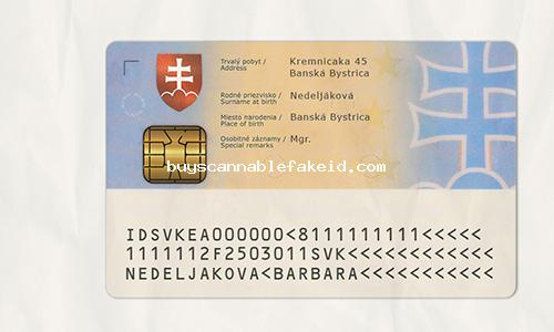 Slovakia Id Card Fake Scannable