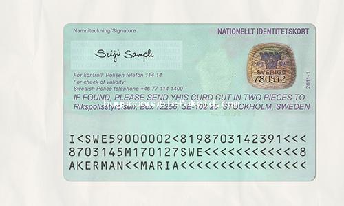 Sweden Id Card Fake Scannable