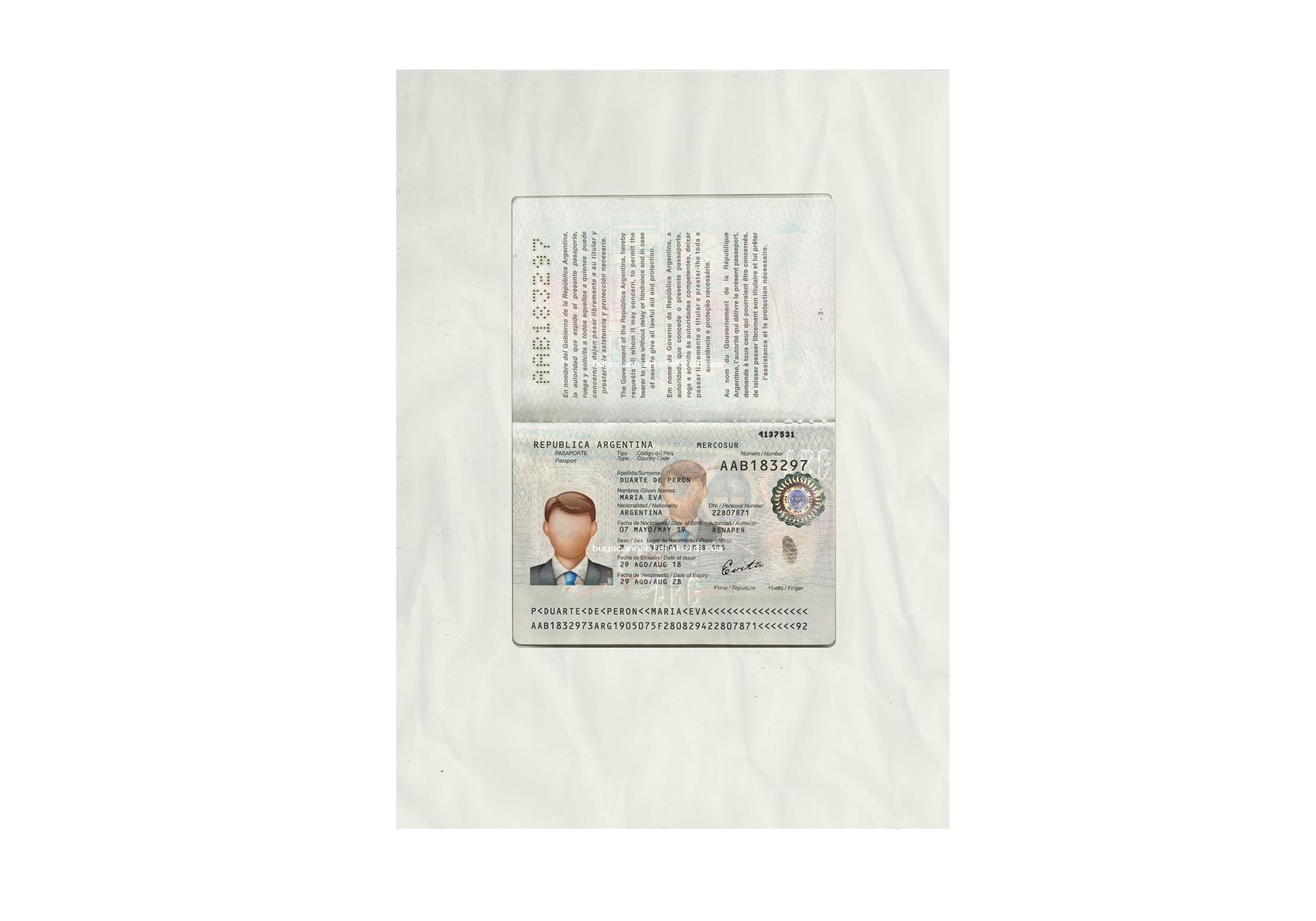 Argentina Passport Fake