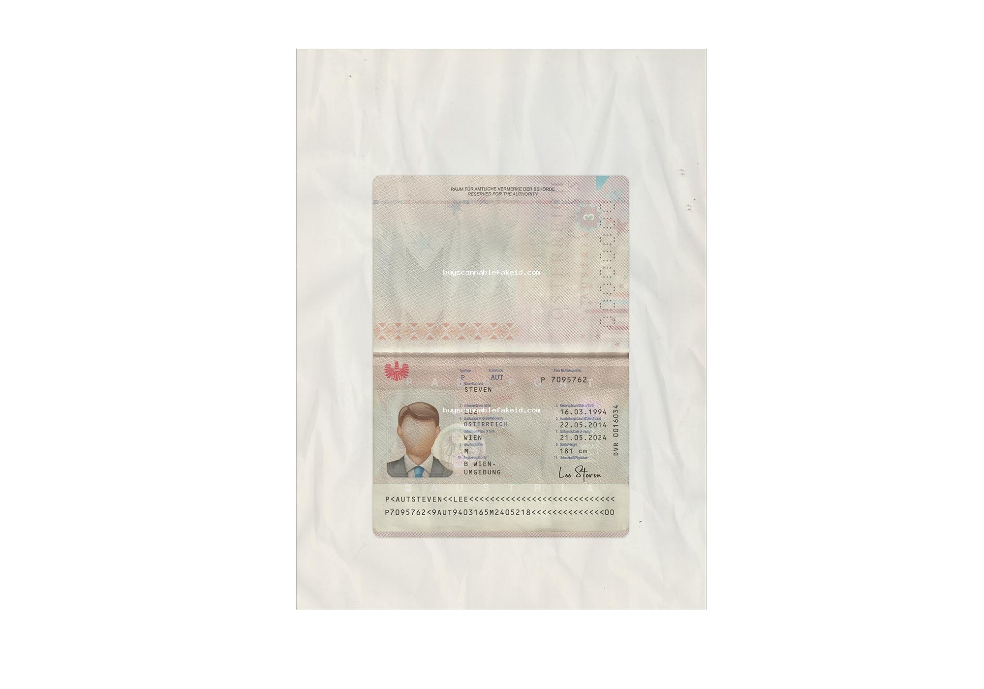 Austria Passport Fake
