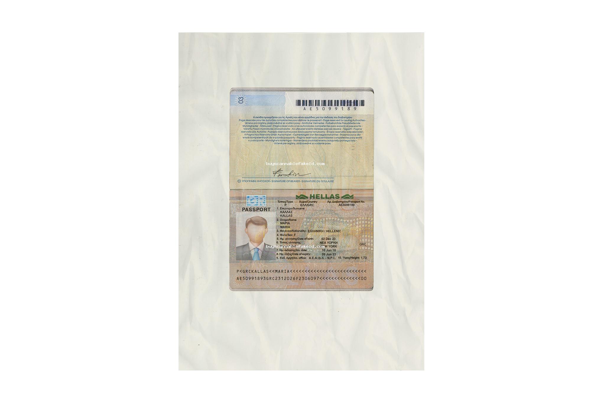Greece Passport Fake