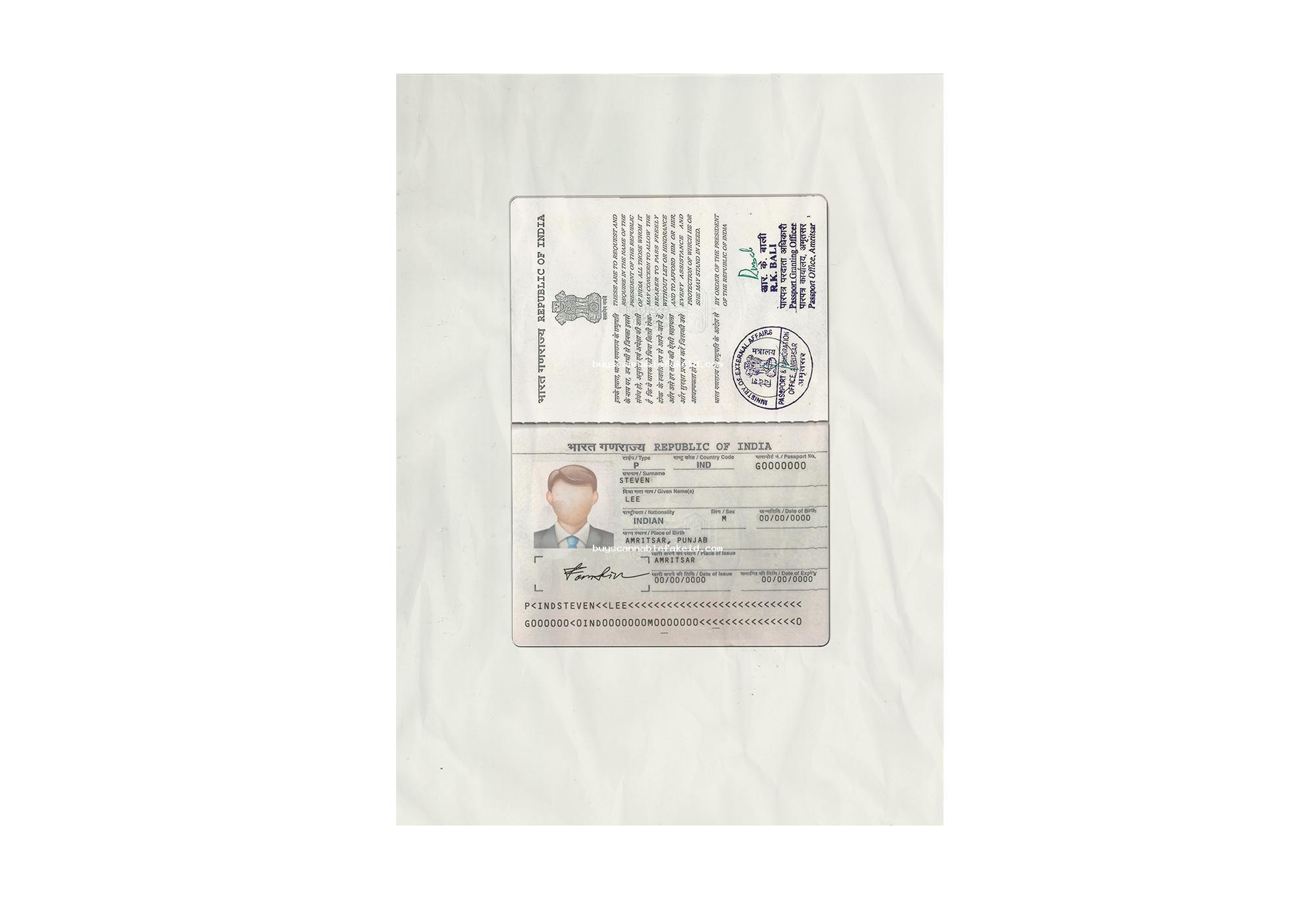 India Passport Fake
