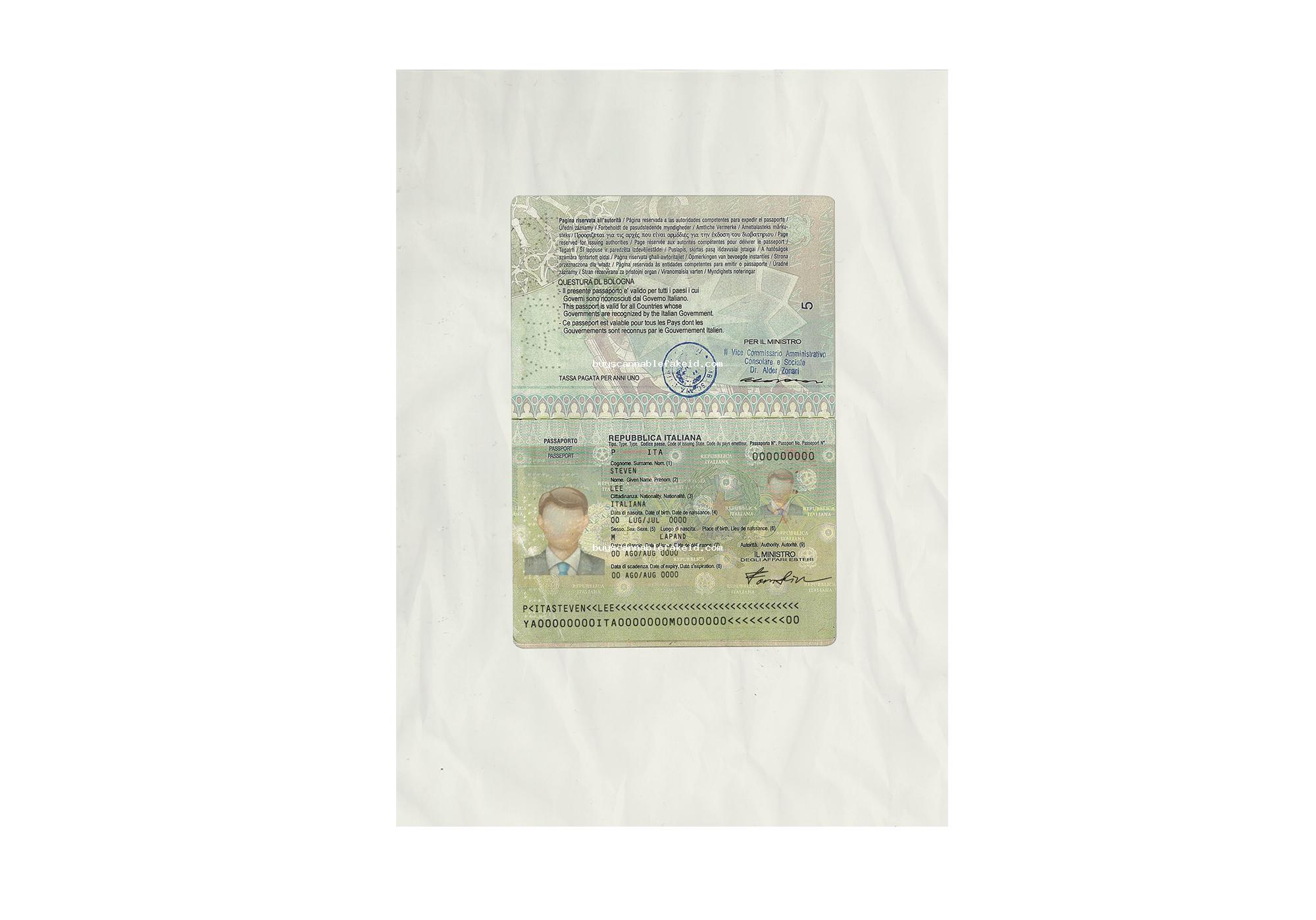 Italy Passport Fake