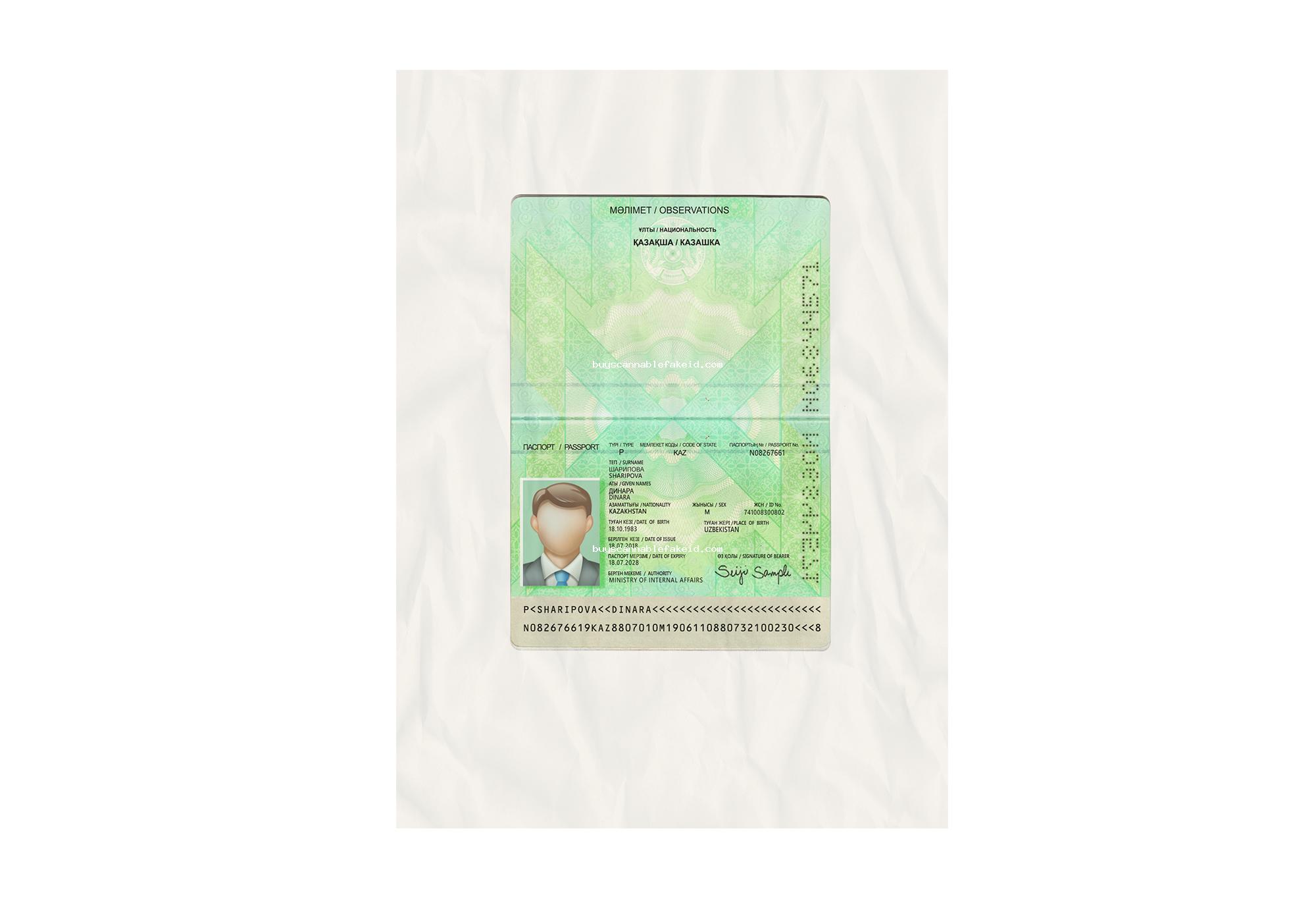 Kazakhstan Passport Fake