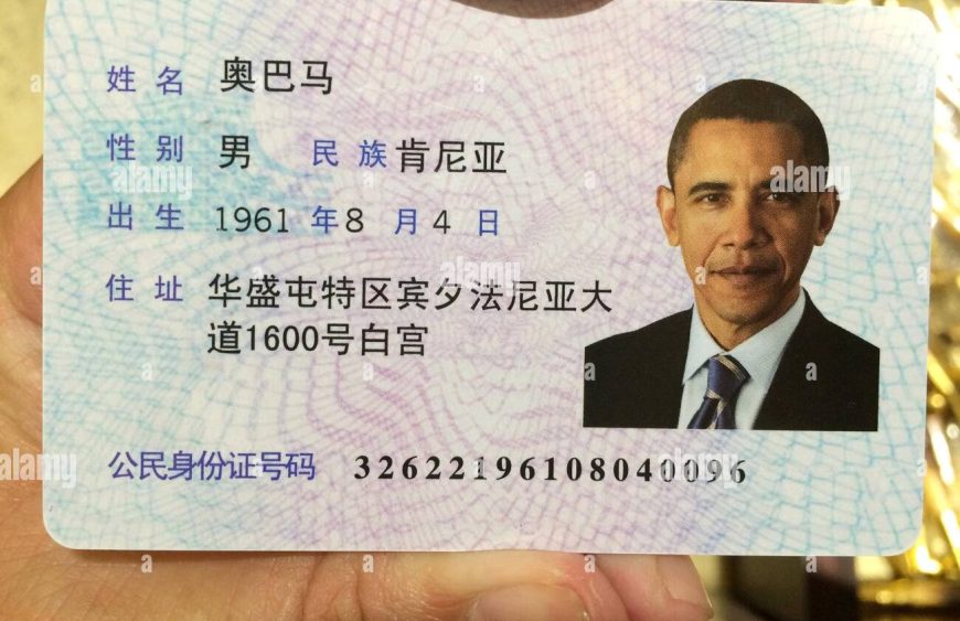 Fake Chinese Id Card Number