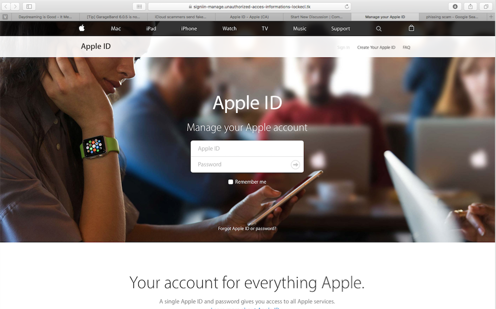 is id apple com fake