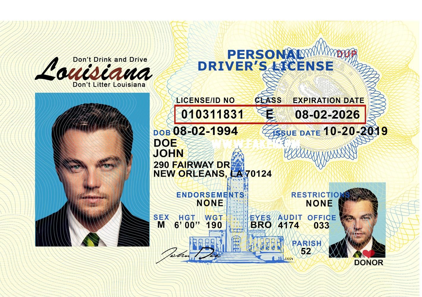 Louisiana Fake Id Front And Back