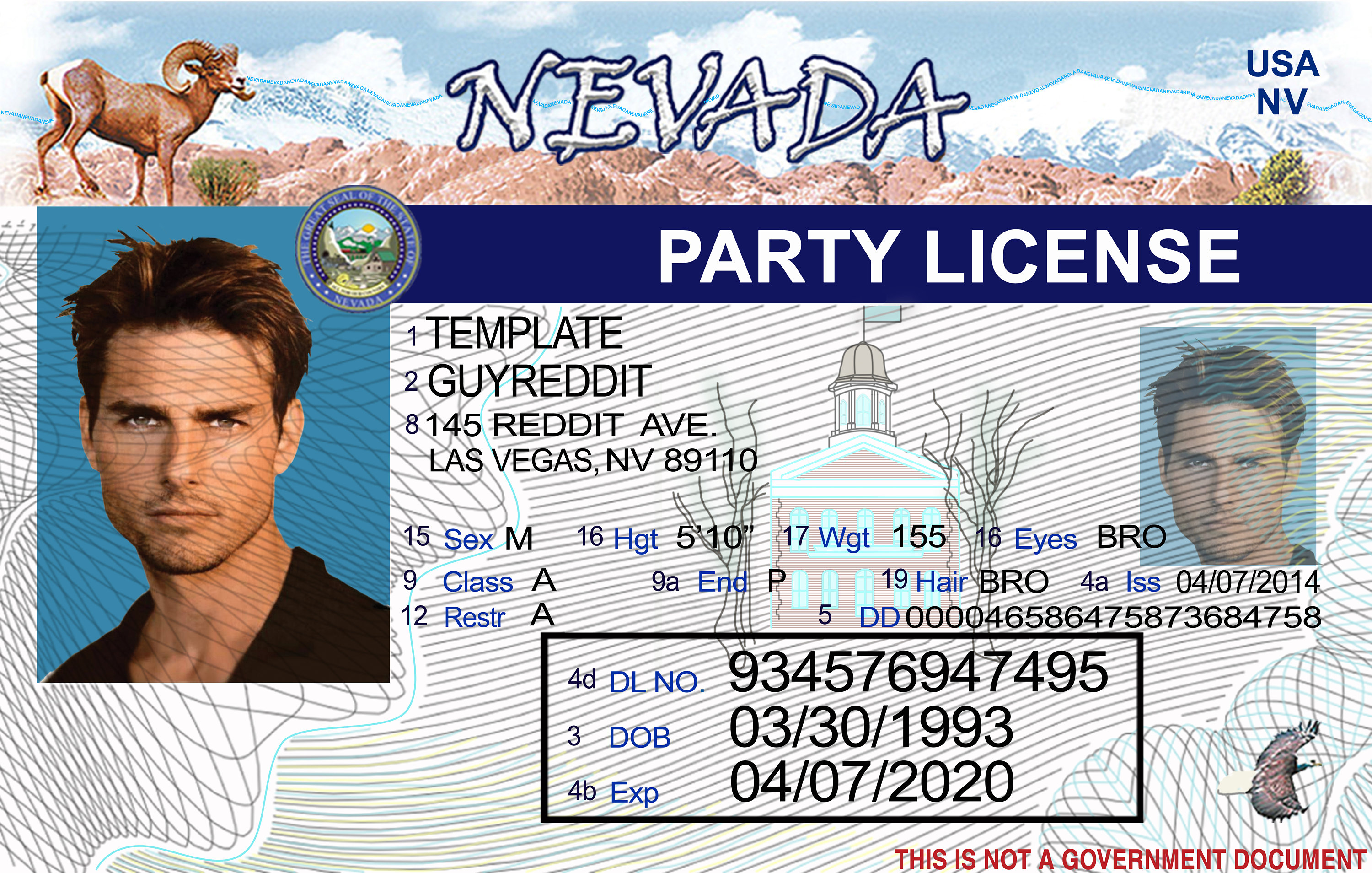 Nevada Scannable fake id