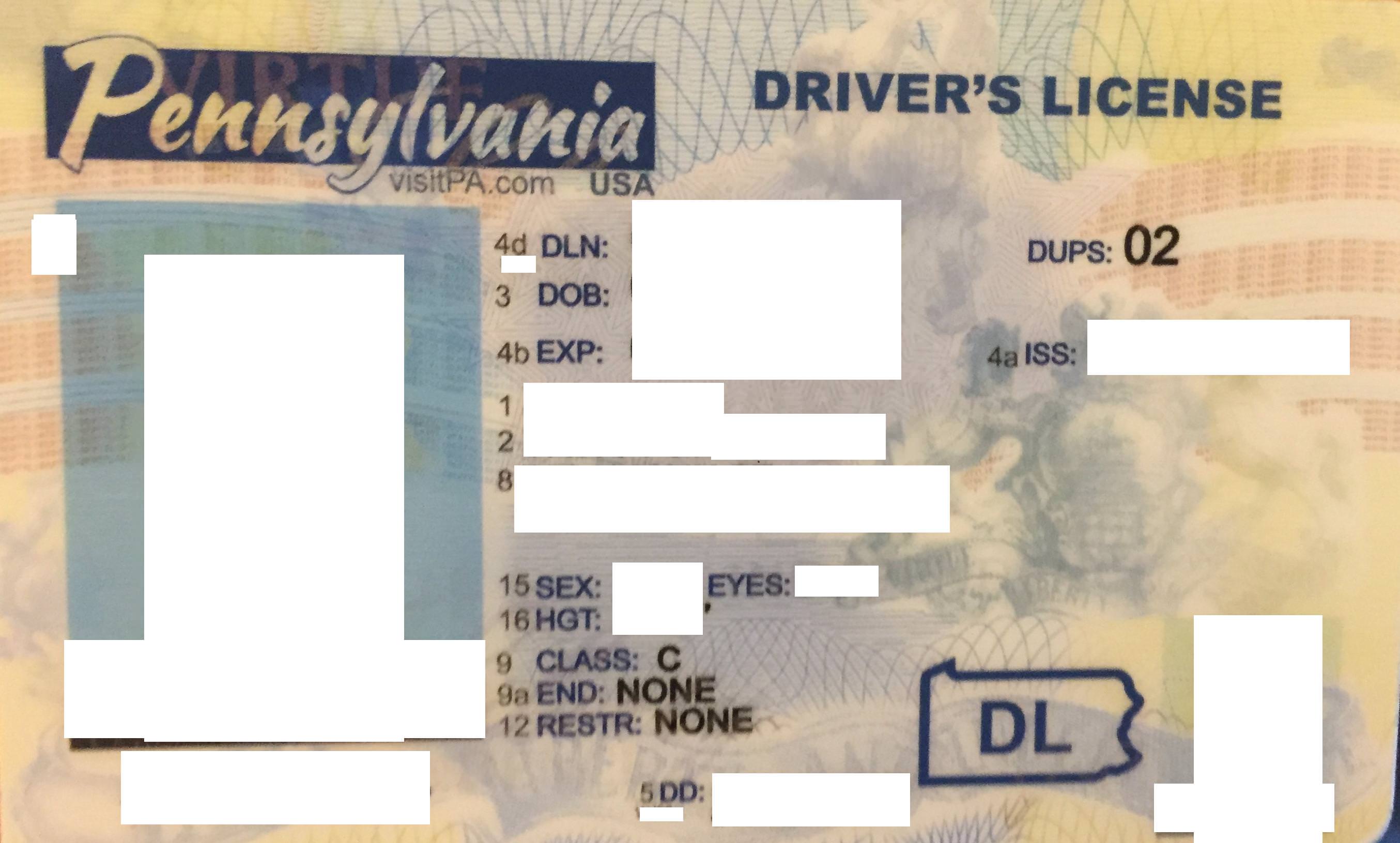 Pennsylvania Scannable fake id